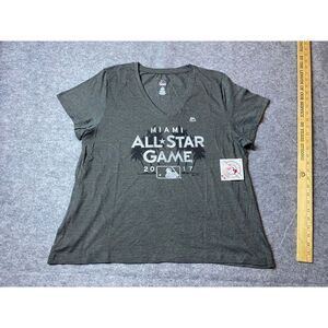 MLB All Star Game 2017 Shirt Womens Extra Large 1X Baseball Miami V Neck NEW NWT